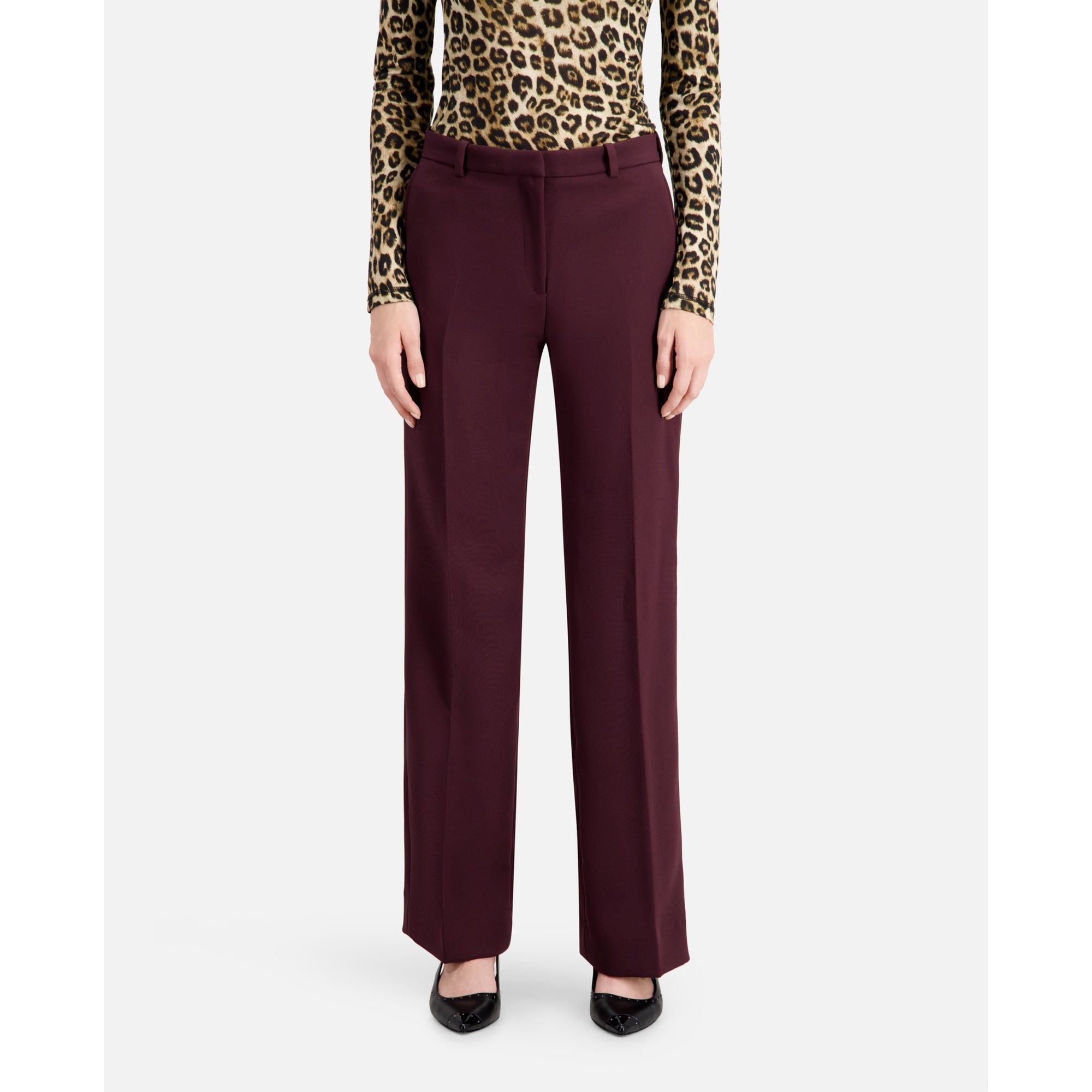 Crepe Suit Trousers | Women | Burgundy