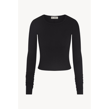 Cropped Long Sleeve Fitted Top | Black