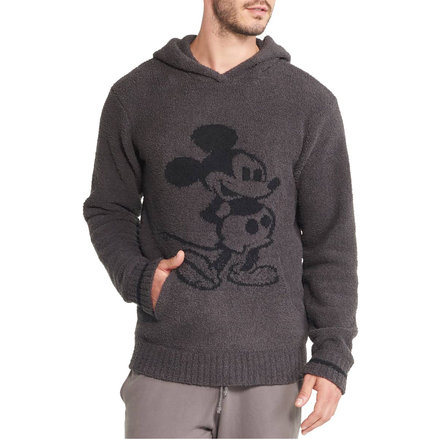 Cozychic Classic Adult Mickey Mouse Hoodie | Carbon/Black