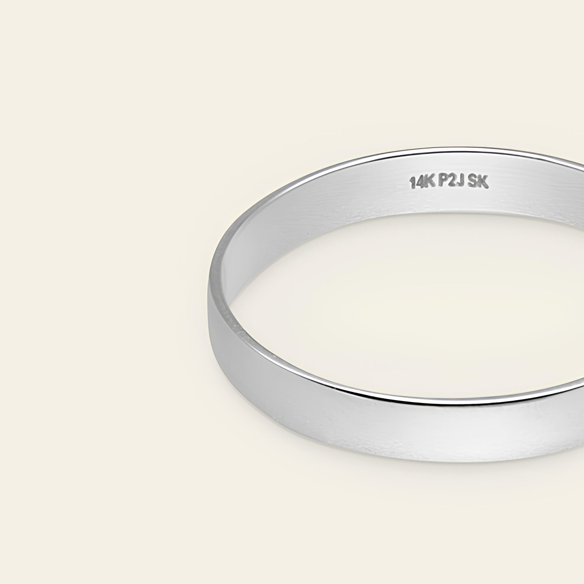 Womens | Bold Stacker Band | 14K Solid White Gold