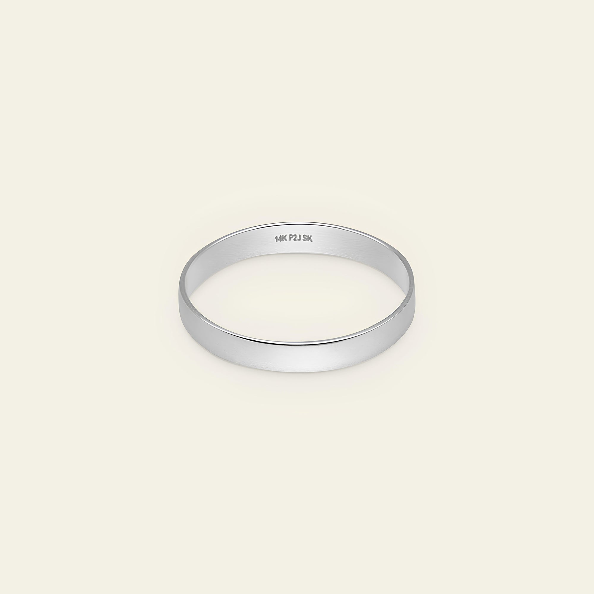 Womens | Bold Stacker Band | 14K Solid White Gold