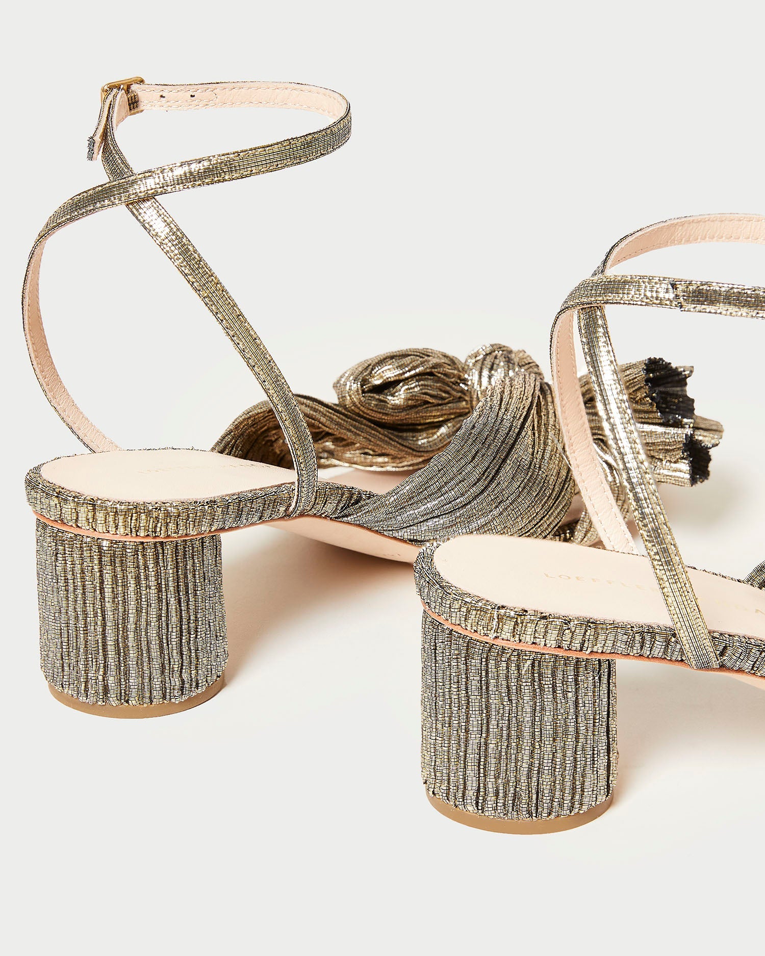 Dahlia Pleated Bow Heel | Dark Gold