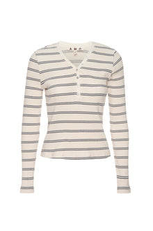 AMO Denim | Dearest Henley in Bone/Neptune Multi