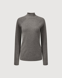 Cable Turtle Neck Sweater | Charcoal Heather Grey