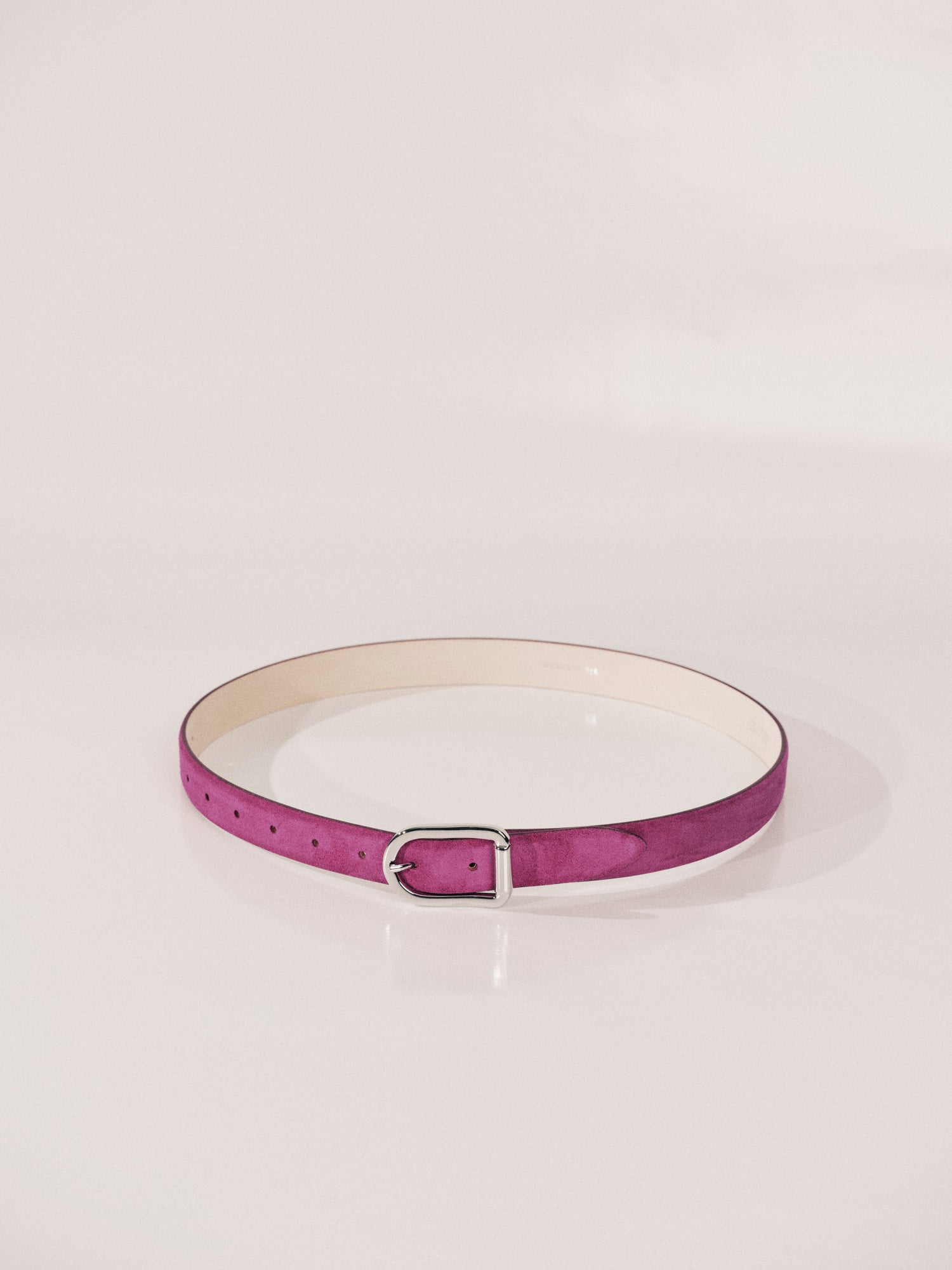 Mija Suede Belt | Magenta & Silver