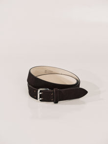Mini Hutch Calf Hair Belt | Chocolate & Silver