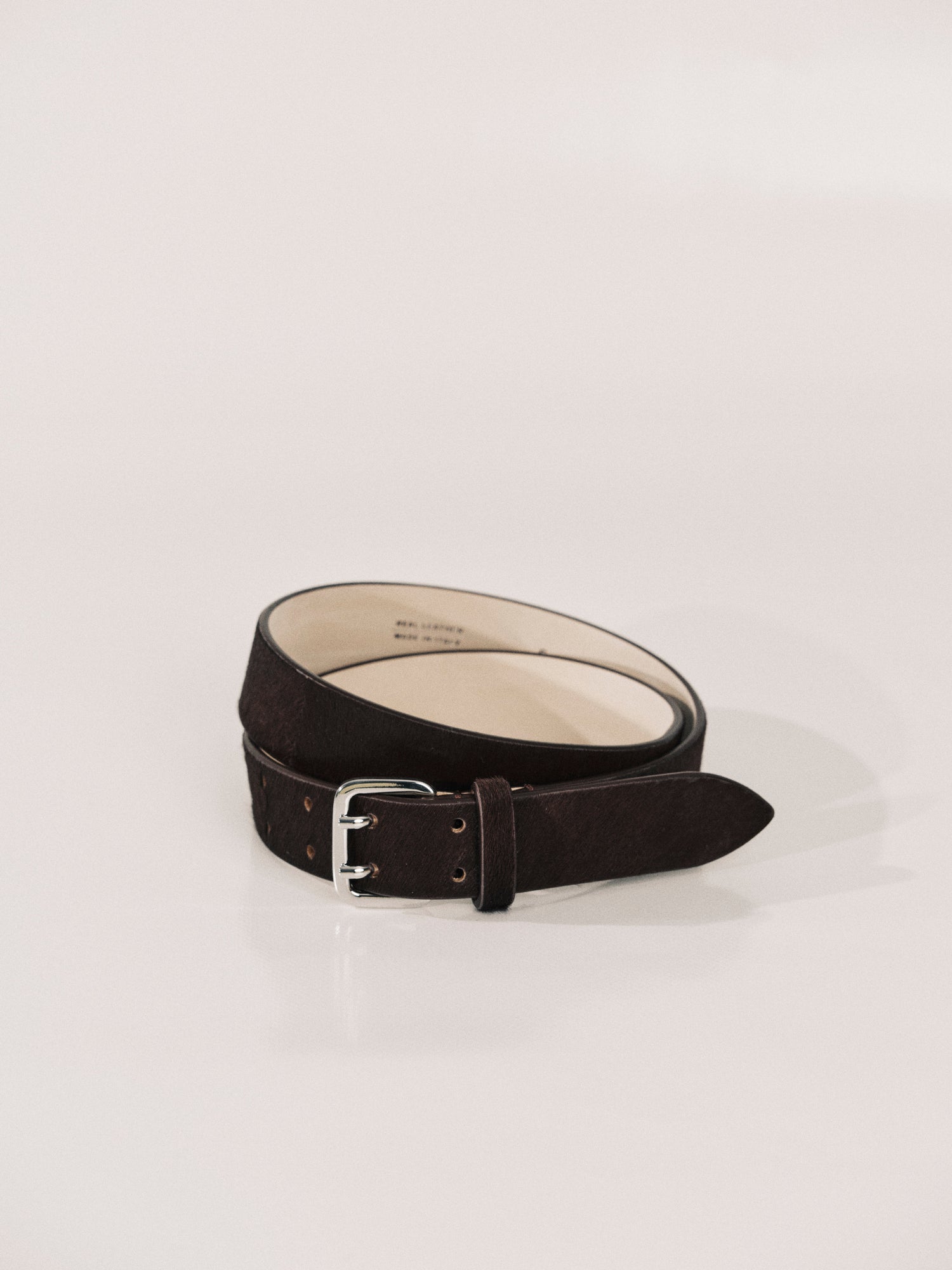 Mini Hutch Calf Hair Belt | Chocolate & Silver