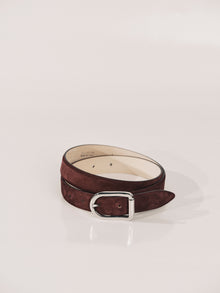 Mija Suede Belt | Garnet & Silver