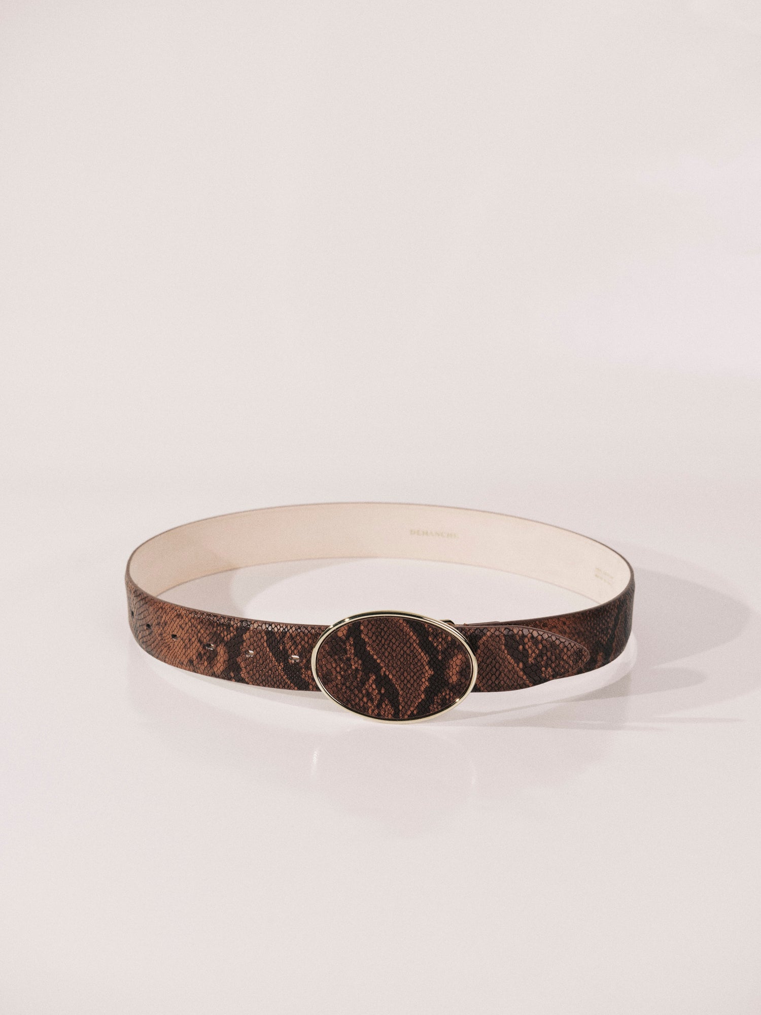 Colette Belt | Brown Python & Pale Gold