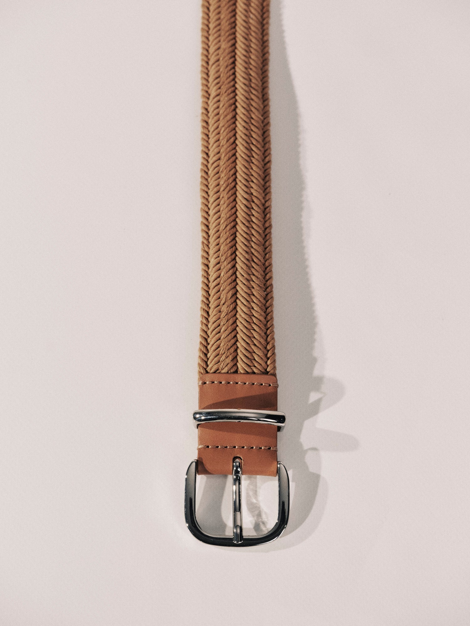 Woven Belt | Tan & Silver
