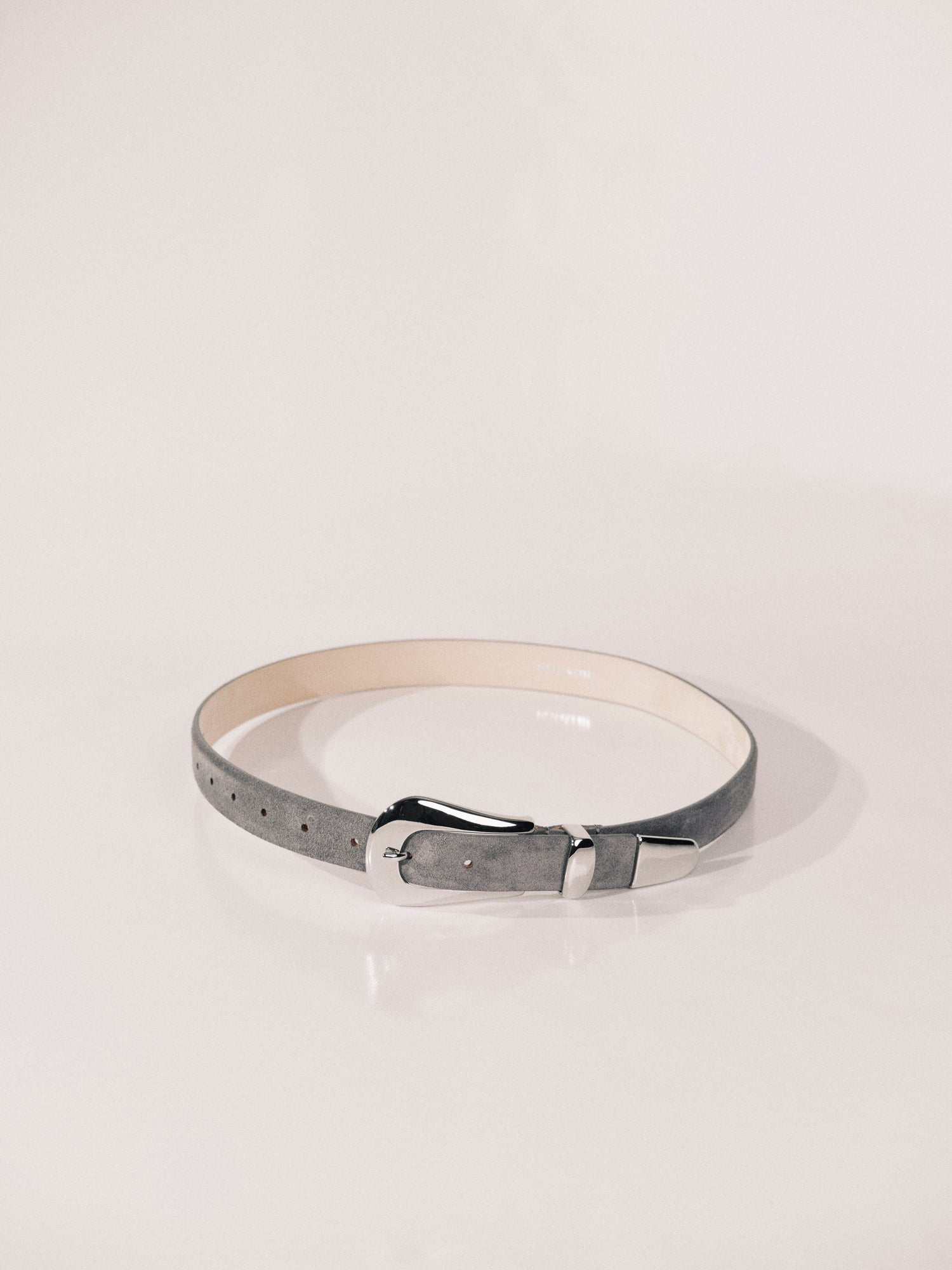 Colette Suede Belt | Fog & Silver