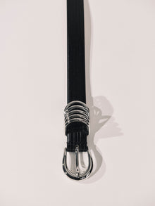 Hollyhock Corduroy Leather Black Silver | Black Corduroy Leather & Silver