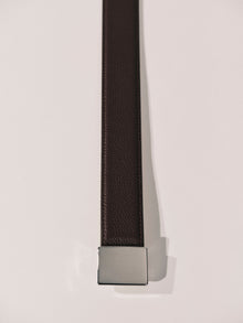 Brandt Leather Belt | Brown Pebble & Silver