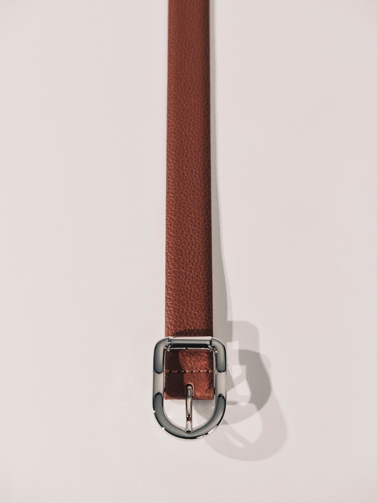 Mija Leather Belt | Camel Pebble & Silver
