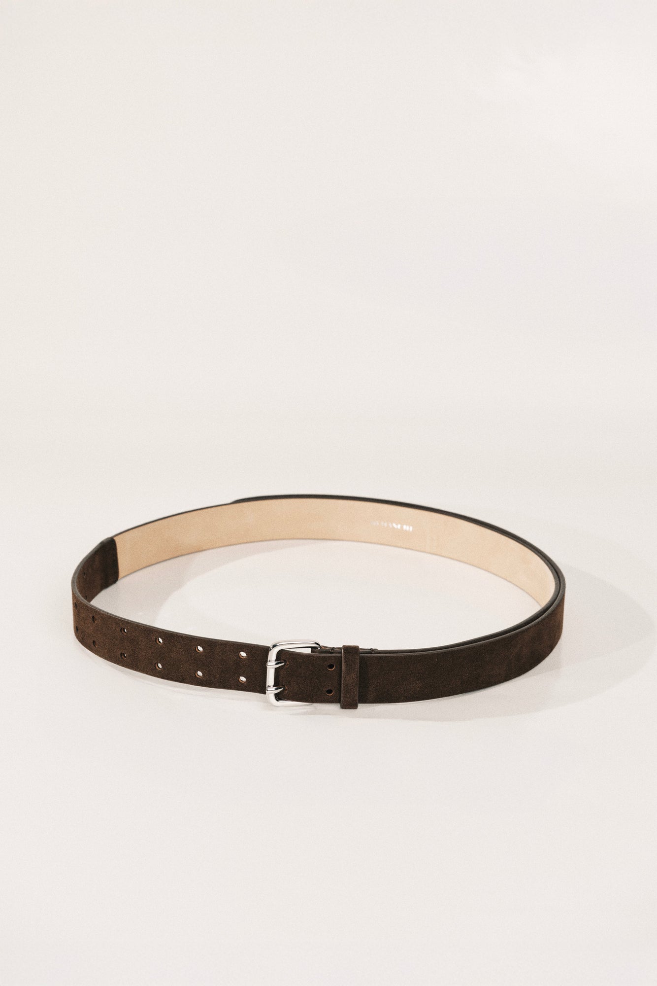 Mini Hutch X-Long Suede Belt | Chocolate & Silver