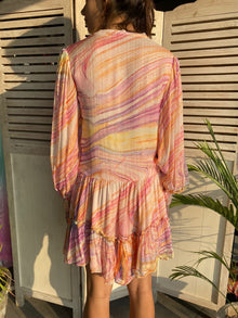 Rococo Sand | Eira Short Dress | Peach/Lilac Multi