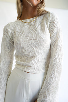 Tia Textured Long Sleeve | Ivory