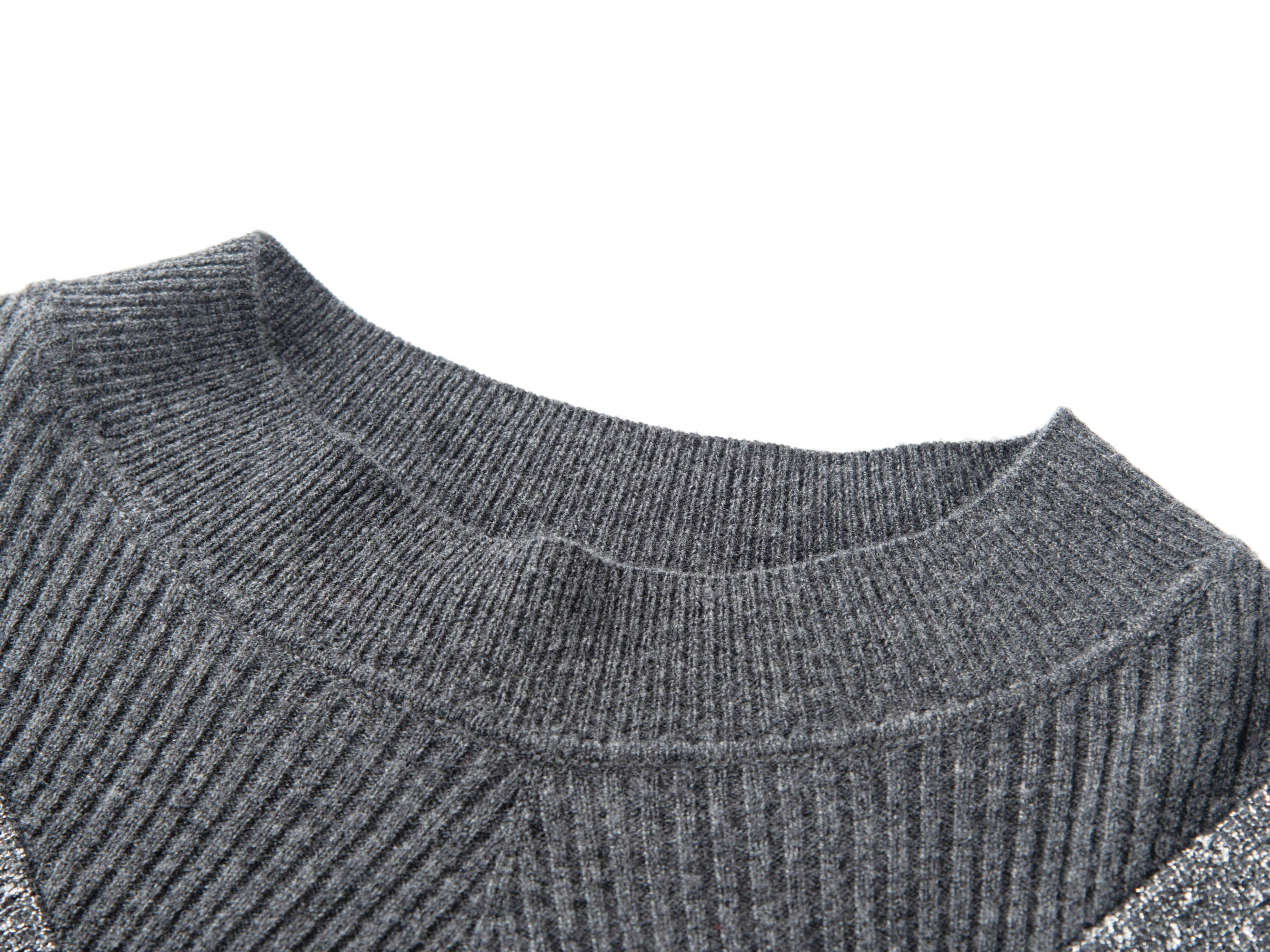 Turtleneck Sweater With Patterned Knit | Grey