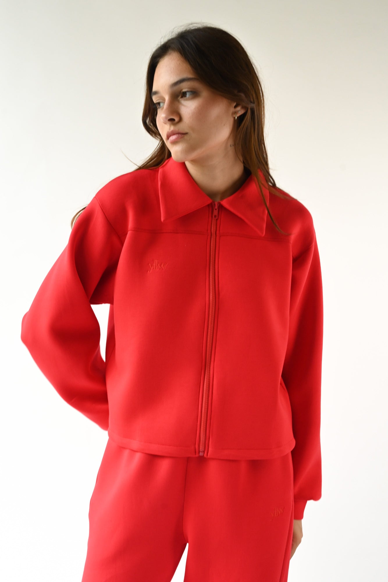 Kasey Knit Neoprene Jacket | Ruby