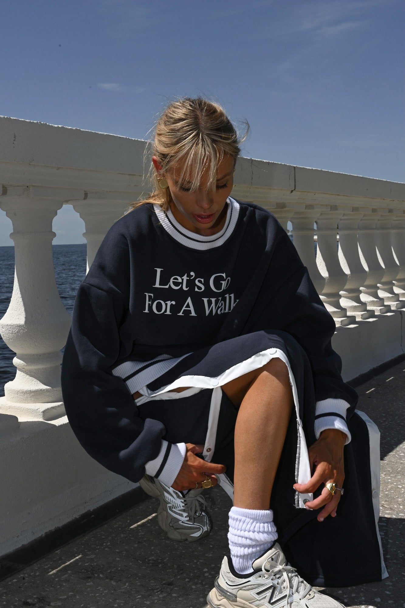 Tearaway Fleece Pants | Navy / White