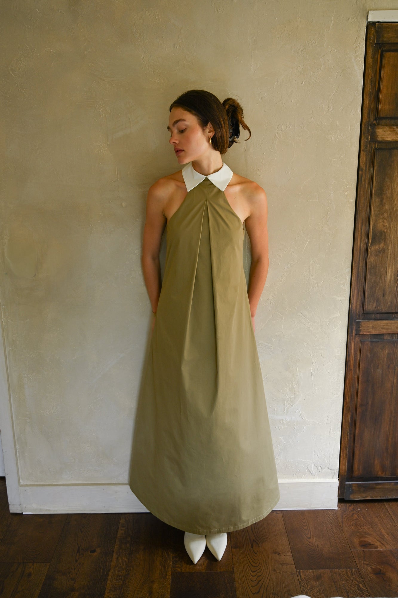 Reilly Cotton Poplin Dress | Olive