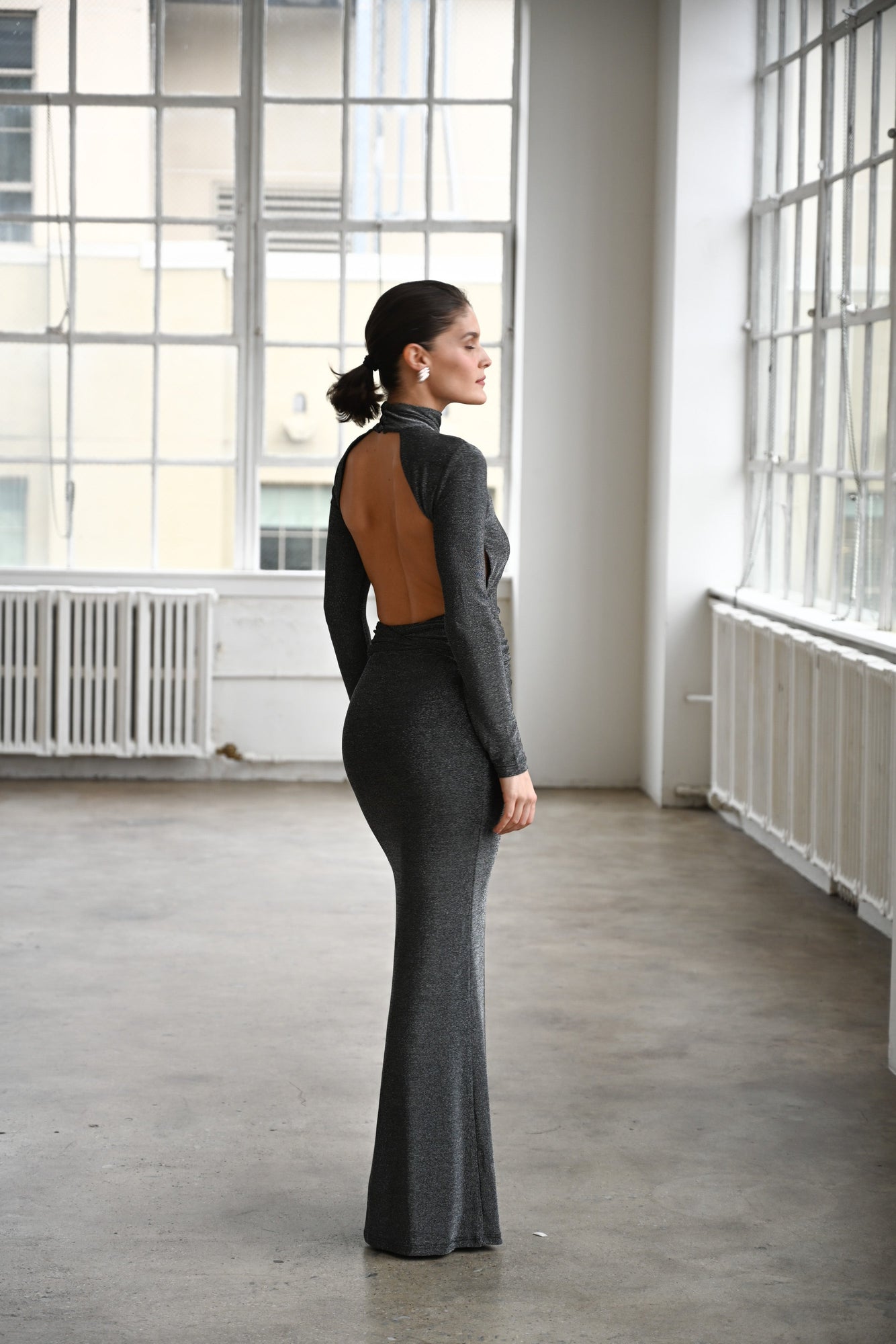 Cassia Maxi Dress | Iridescent Onyx