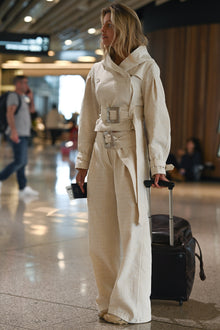 Soli Belted Pant | Snakeskin Jacquard