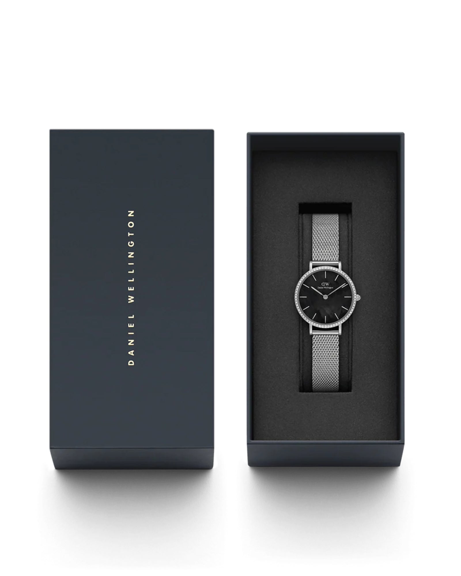 Womens | Petite Lumine Bezel Sterling | Black-Mother of Pearl | Silver