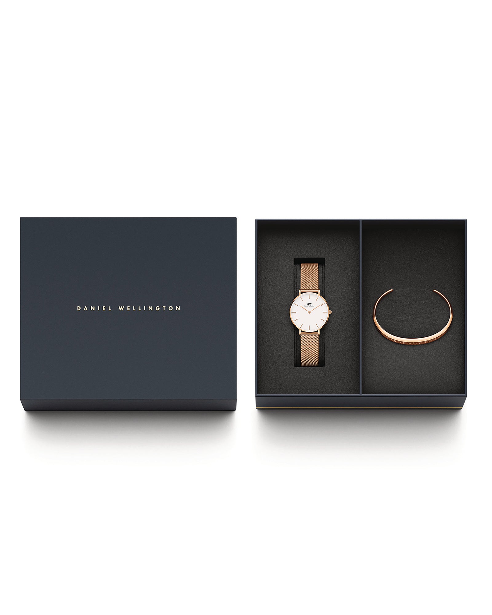 Womens | Petite Melrose & Classic Bracelet Set | White | Rose Gold