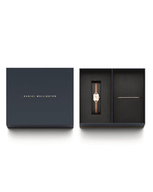 Womens | Quadro Mini & Tennis Bracelet Set | Champagne | Rose Gold