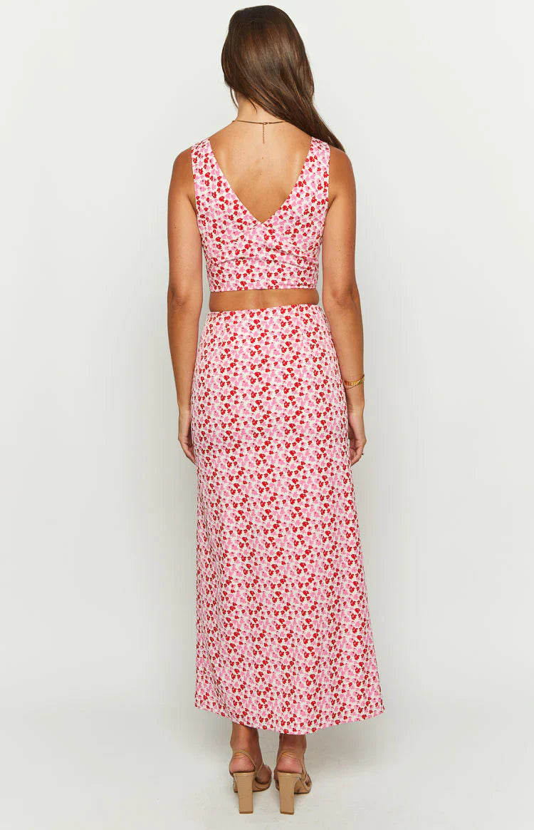 Dahlia Speckled Crop Top | Pink And Red