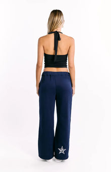 Dania Leopard Star Track Pants | Navy