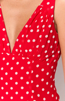 Daphne Mini Dress | Red Polka Dot