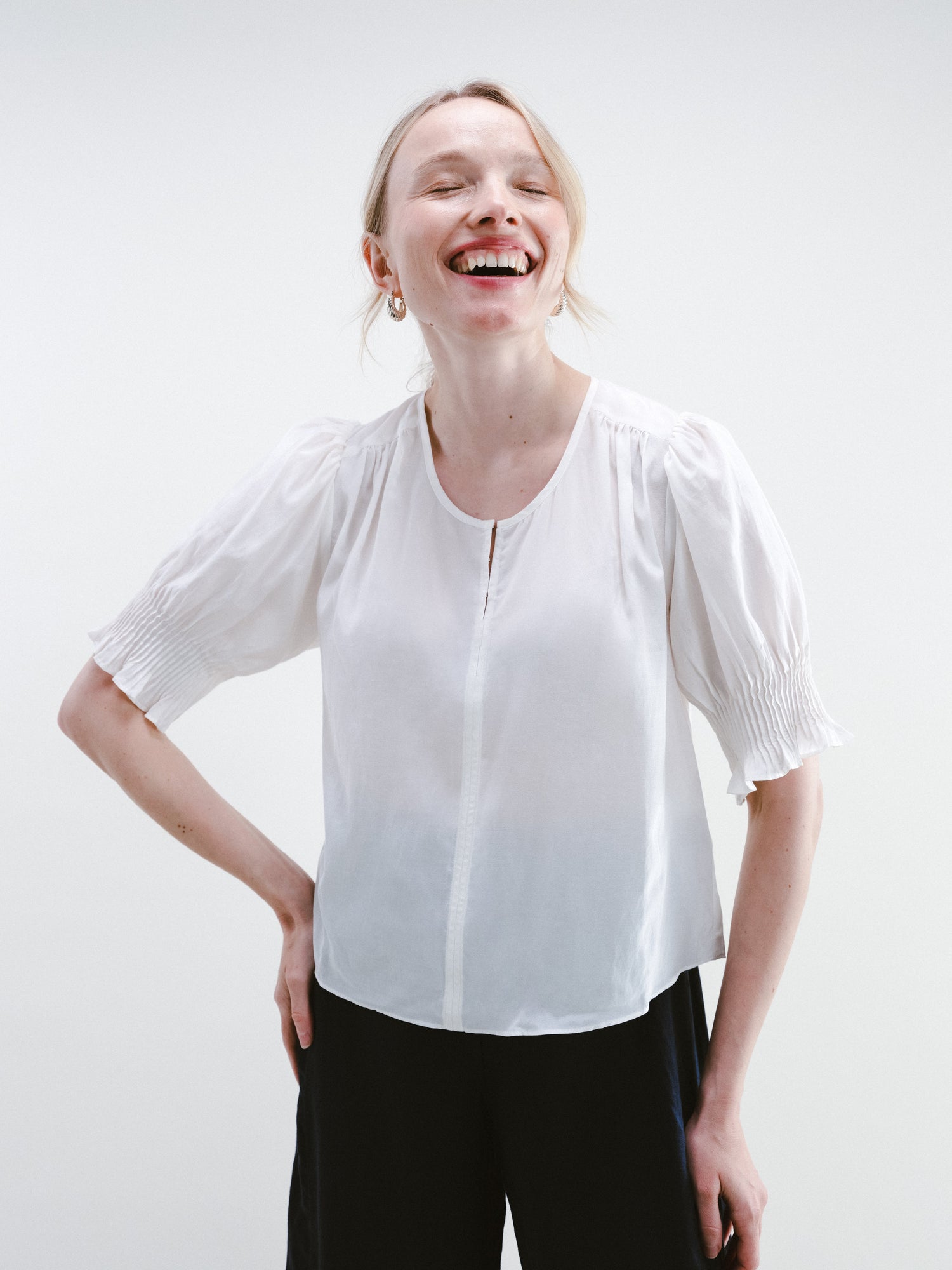 Lovely Short Sleeve Top | White