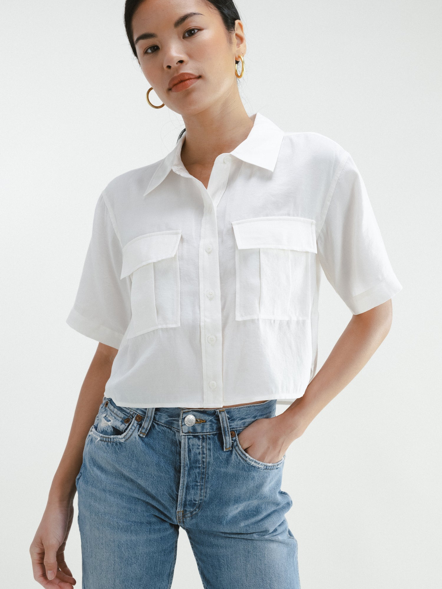 Playful Short Sleeve Top | White