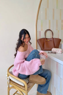 Delvey Chunky Knit Sweater | Light Pink