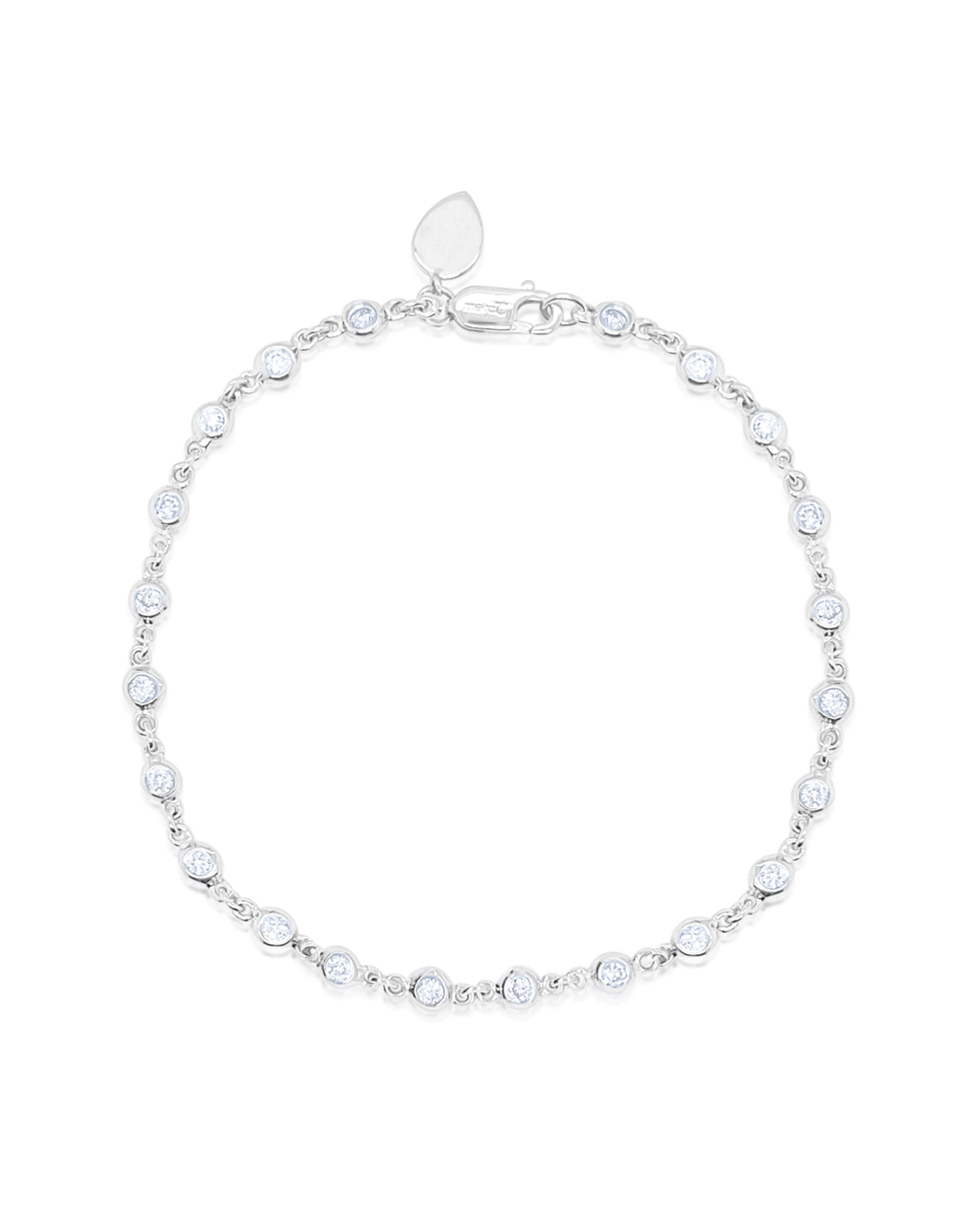 Diamond Bezel Bracelet | 14k White Gold
