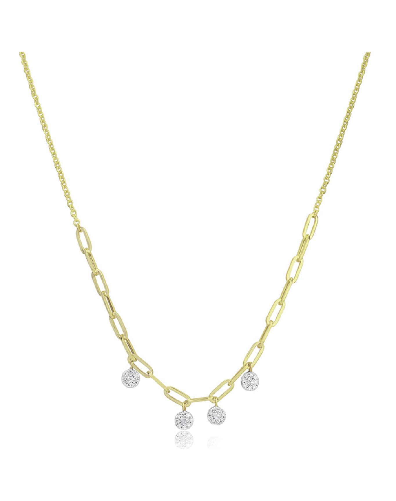 Diamond Disc Chunky Chain Necklace | 14kt Yellow Gold