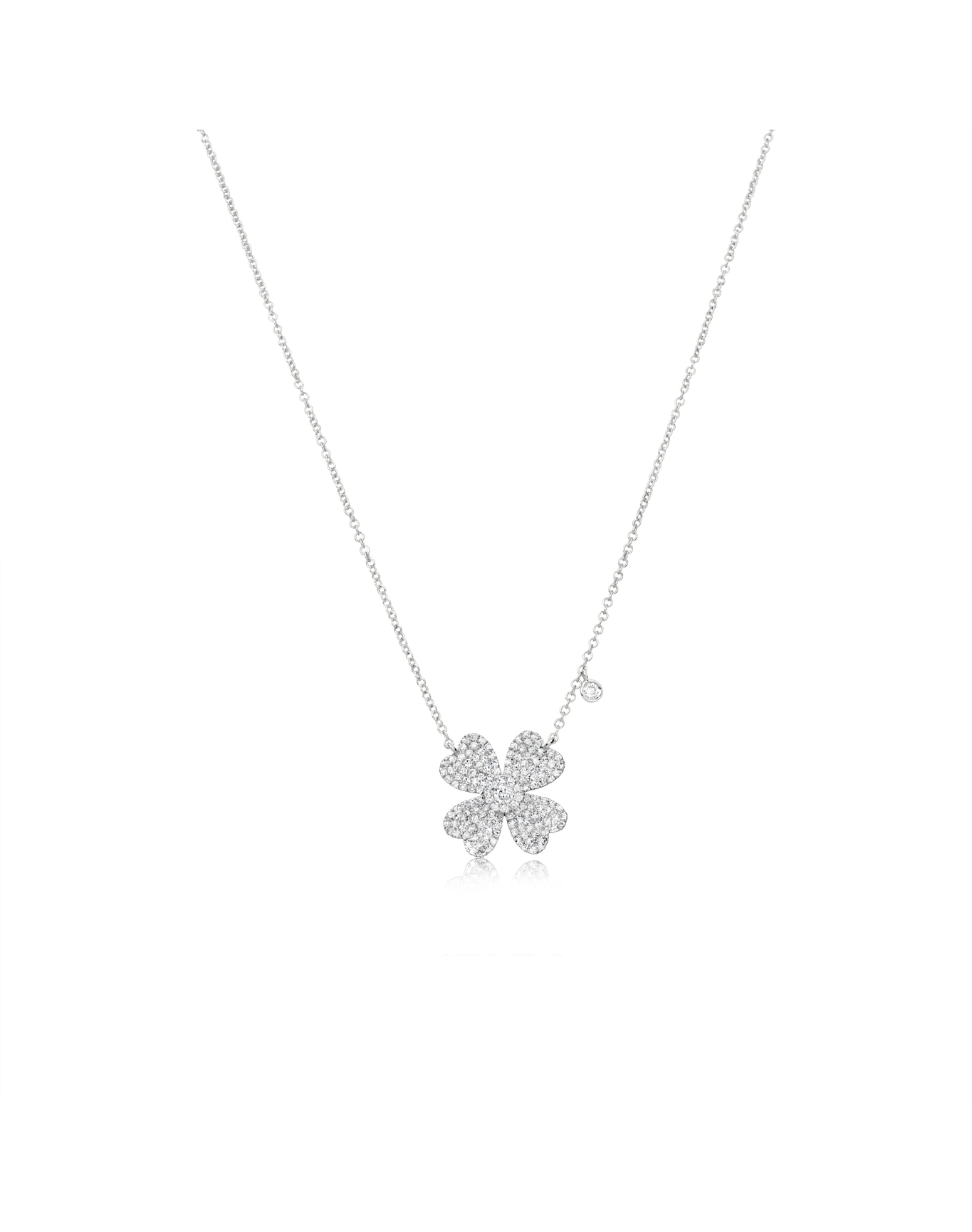 Diamond Flower Necklace | White Gold