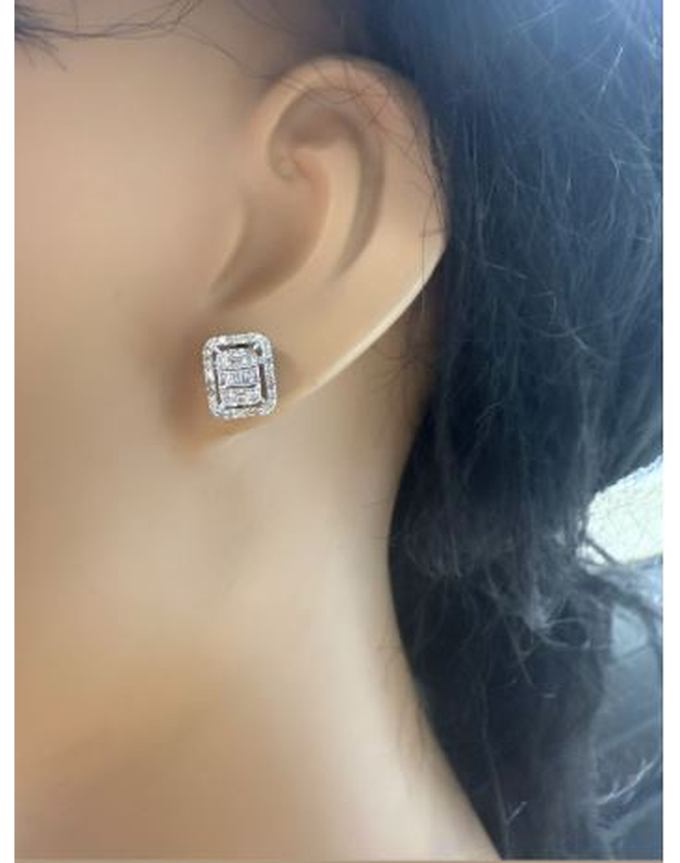 Diamond Illusion Studs | Silver