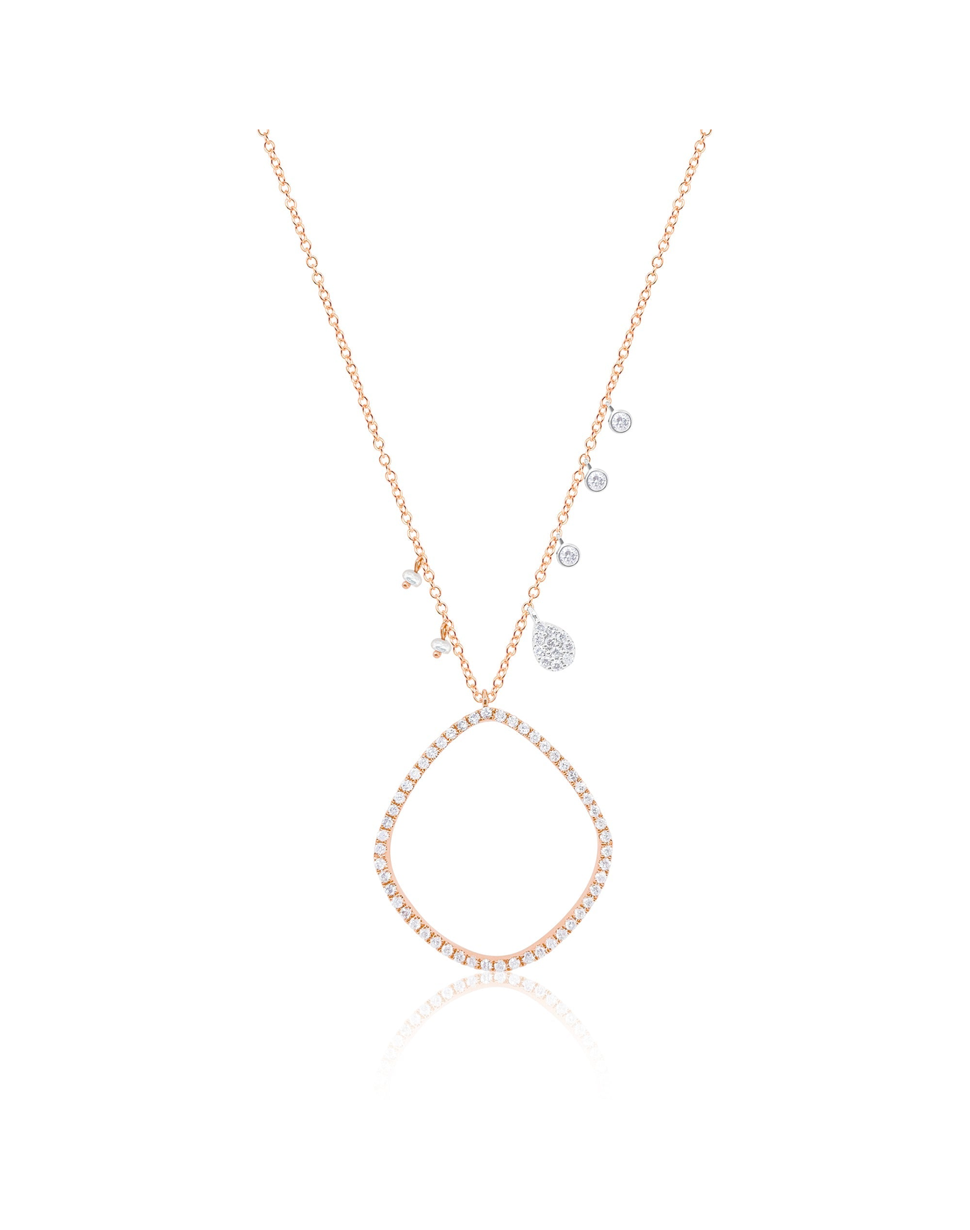 Rose Gold Diamond Setting Necklace | 14kt Rose Gold