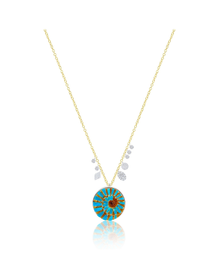 Diamond and Fossil Necklace | Yellow Gold