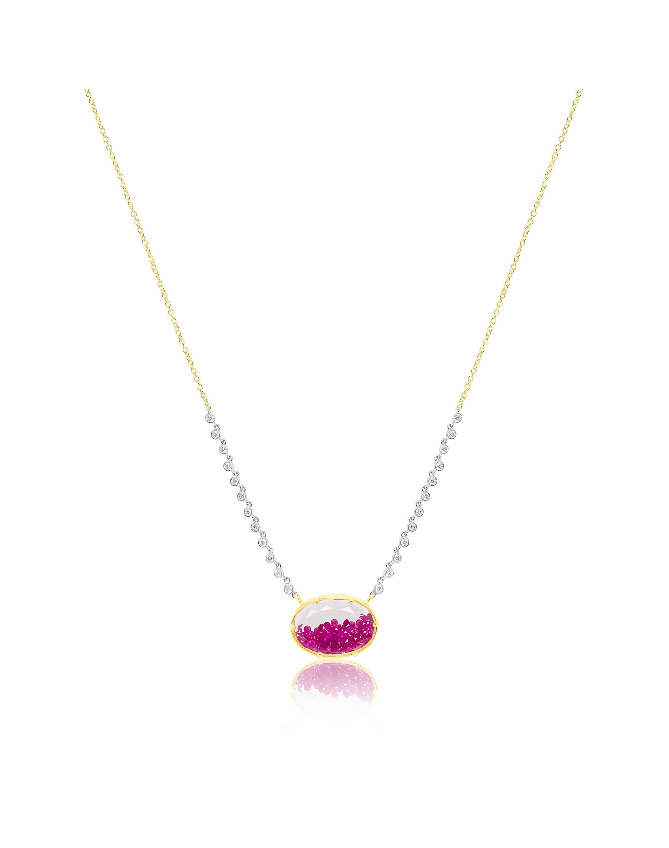 Diamond and Ruby Shaker | 14kt Yellow Gold