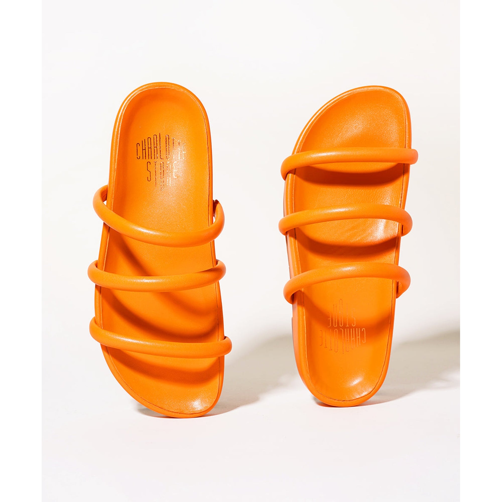 Dolly Strappy Flat Sandal | Orange Peel