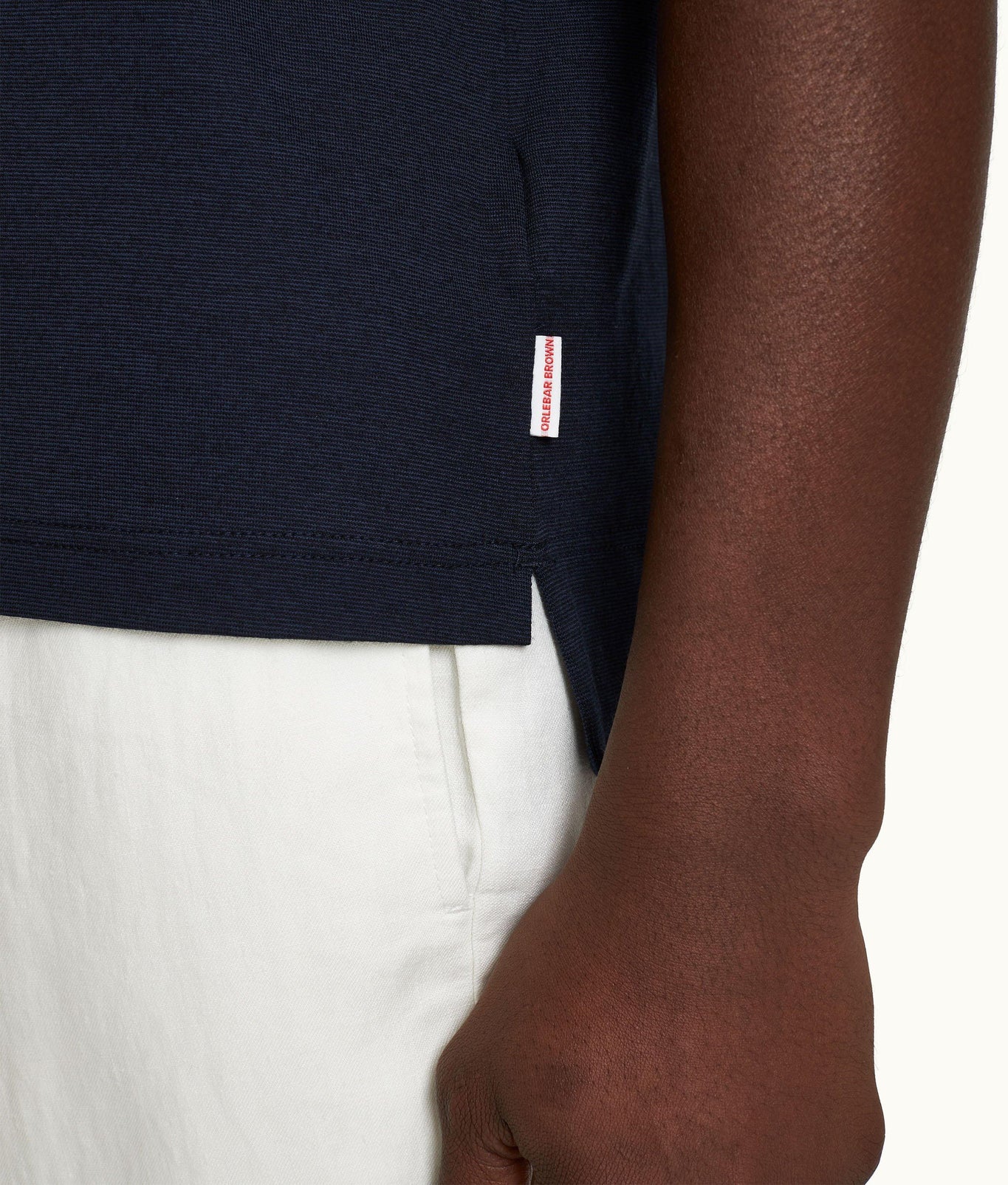 Dominic Stripe Classic Fit Border Stripe Polo Shirt | Night Iris