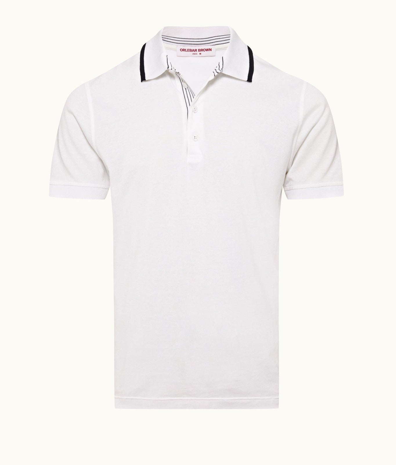 Dominic Tipping Collar Knit Polo Shirt | White