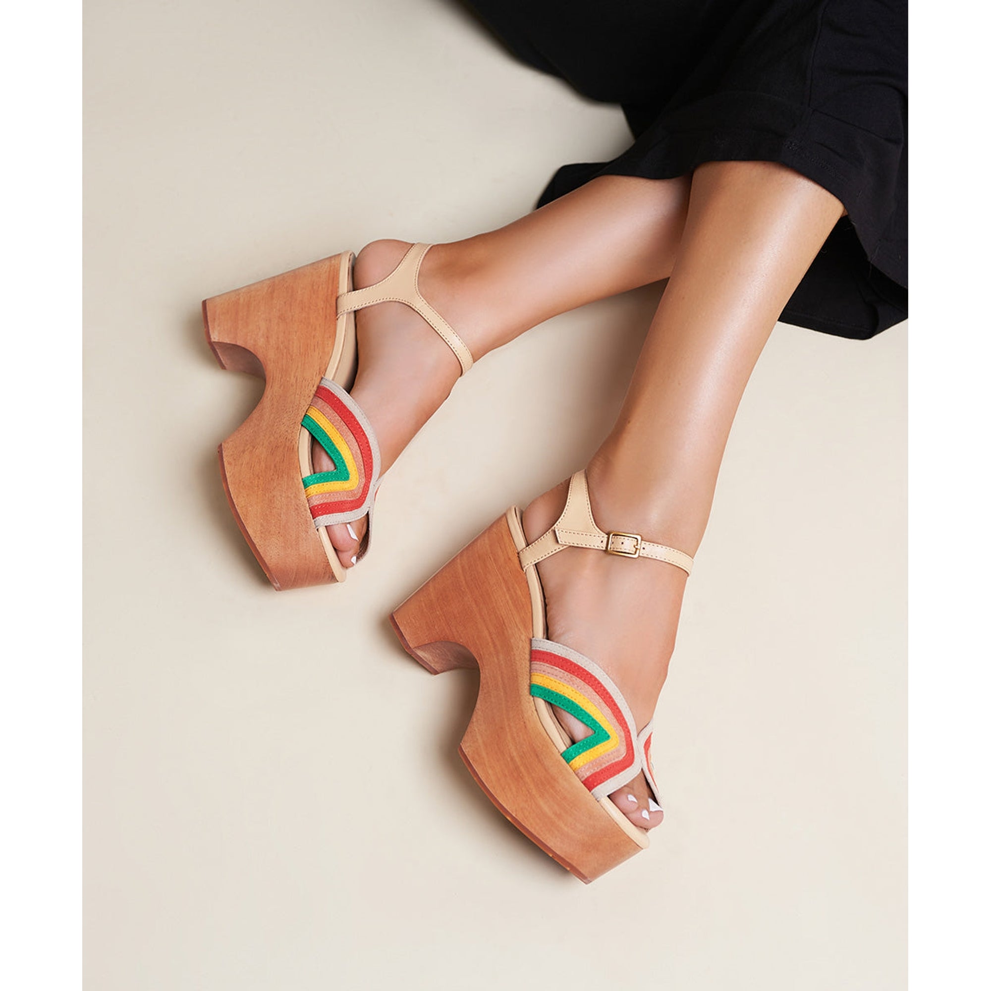 Donna Chunky Platform Clog Sandal | Rainbow