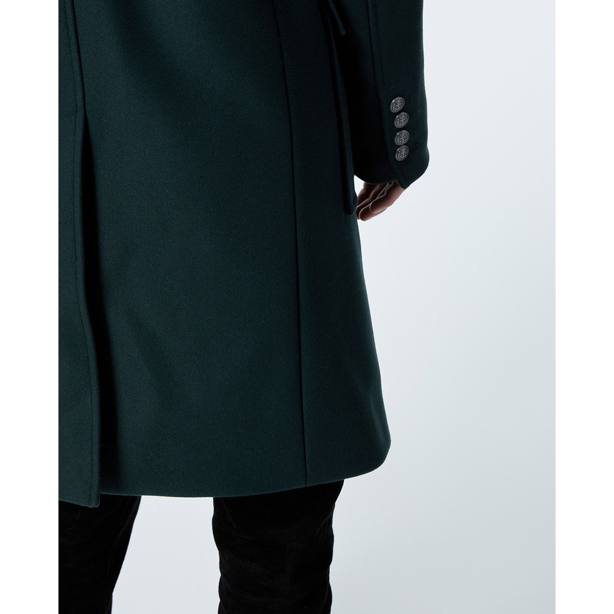 Double-Breasted Bottle Coat In Wool | Men | Dark Green