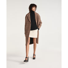 Double-Faced Check Wool Coat | Women | Brown