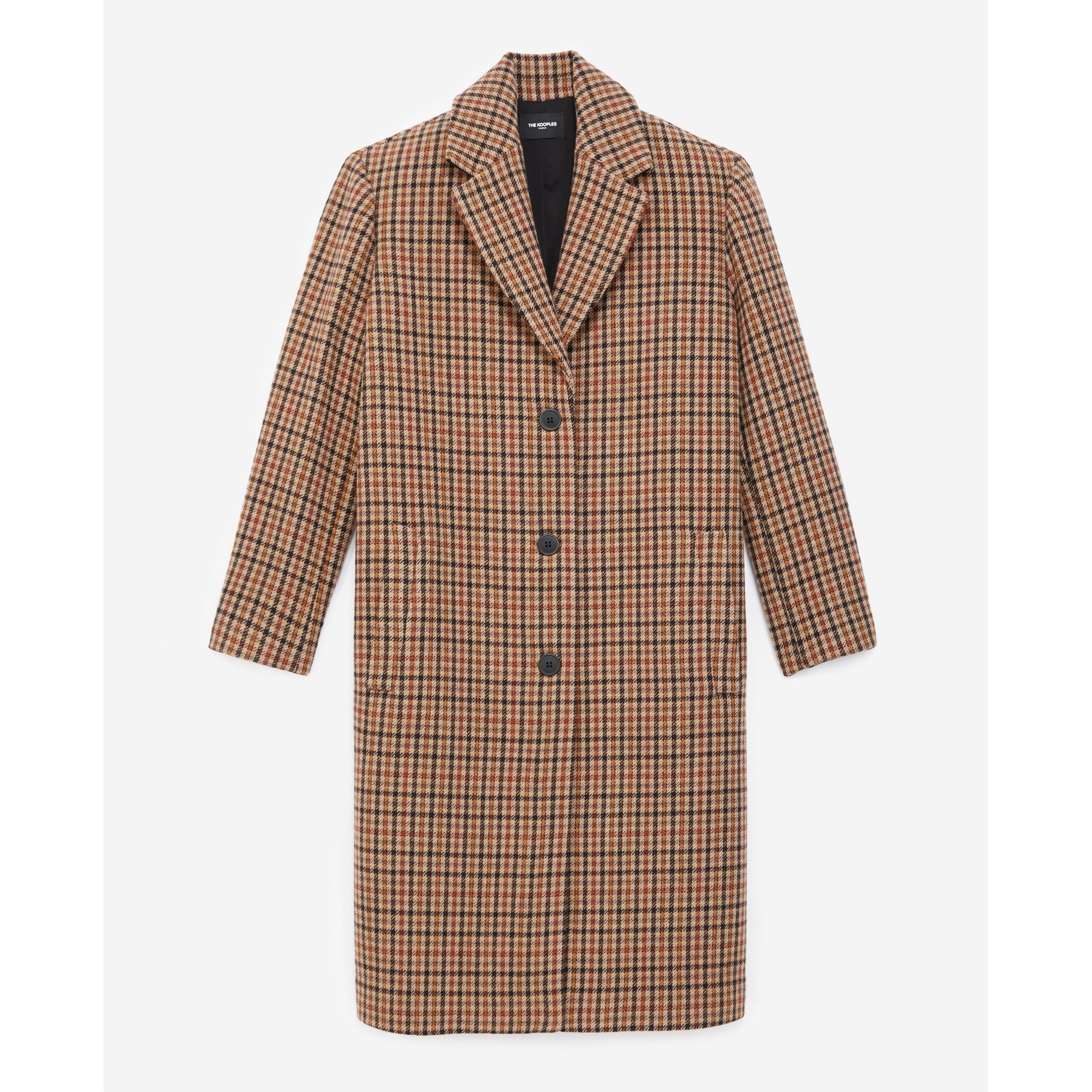 Double-Faced Check Wool Coat | Women | Brown